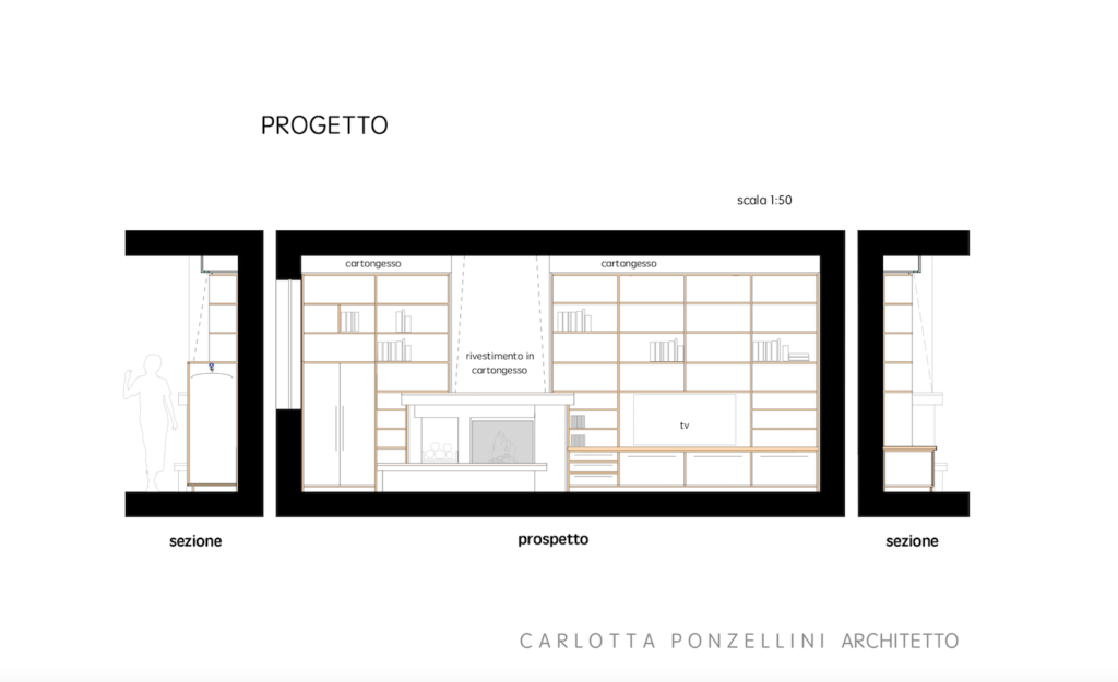 Progetto Libreria interior Design Bologna